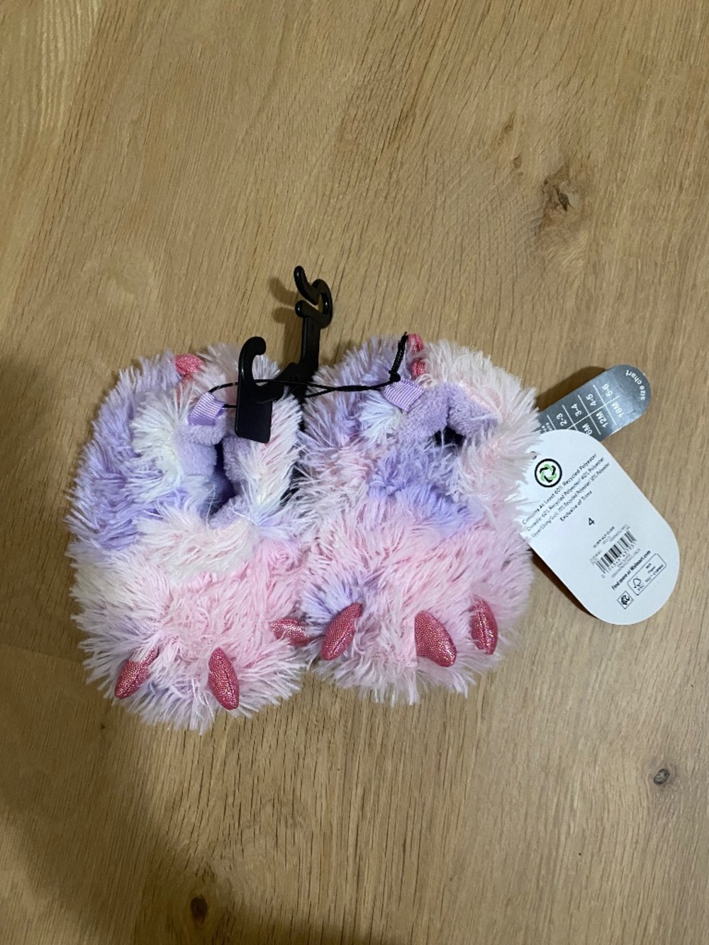 Pink & Purple Monster Slippers 4T